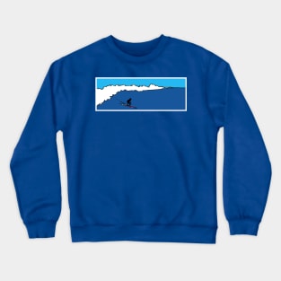 Lone Surfer, Big Wave and cool blue sky, Crewneck Sweatshirt